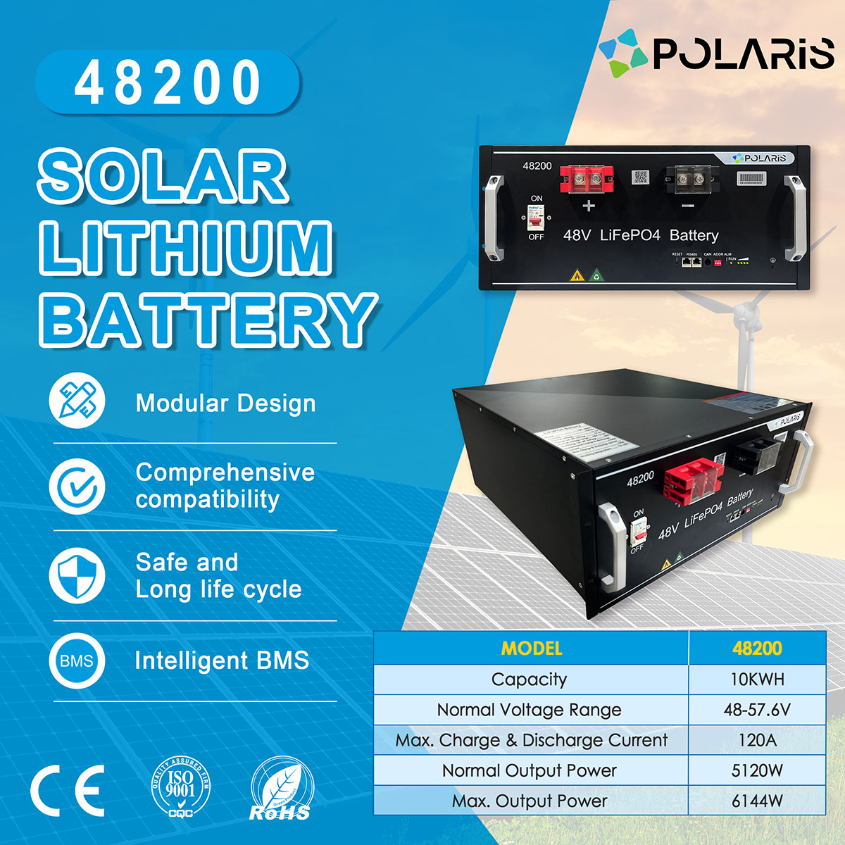 Polaris Energy LiFePO4 Battery Pack LBT-48200